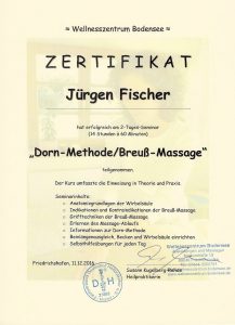 Zertifikat Dorn-/Breuss-Massage