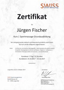 Zertifikat Sportmassage